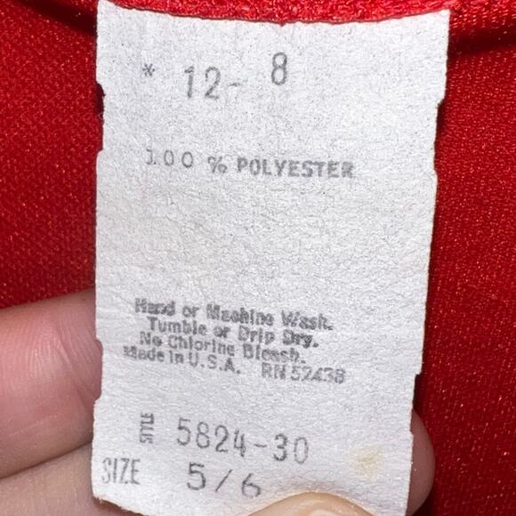 Vintage 70s Red White Tennis Dress Collared Sportswear Preppy A-Line XS/S 5-6 - Picture 6 of 7